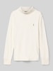 Polo Ralph Lauren Teens Shirt met lange mouwen en labelstitching Offwhite