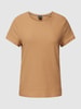 BOSS Black Women T-shirt z fakturowanym wzorem model ‘Eventsy’ Camel
