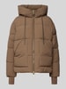 MOS MOSH Kurtka pikowana z kapturem model ‘Ollie’ Czekoladowy