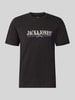 JACK & JONES T-shirt mit Label-Print Modell 'FREDERIKSBERG' Black