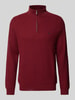 Fynch-Hatton Gebreide pullover met labelstitching Bordeaux