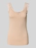 Pieces Slim Fit Tank Top aus Viskose-Mix Modell 'BARBERA' Taupe