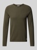 Jack & Jones Strickpullover mit Label-Patch Modell 'HILL' Oliv