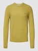 MCNEAL Strickpullover mit Label-Stitching Grün meliert