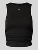 Tommy Jeans Slim Fit Tanktop mit seitlichen Raffungen Modell 'GATHERING' Black