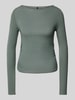 Vero Moda Slim Fit Langarmshirt mit seitlichen Raffungen Modell 'ELIANA' Schilf