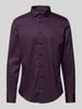 SEIDENSTICKER Slim Fit Business-Hemd mit Kentkragen Aubergine