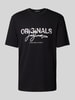 Jack & Jones T-shirt met labelprint, model 'ARUBA' Zwart