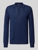 Christian Berg Men Gebreide pullover met korte ritssluiting Donkerblauw gemêleerd