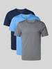 HUGO T-Shirt mit Label-Print im 3er-Pack Bleu