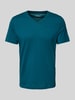 s.Oliver RED LABEL Regular Fit T-Shirt aus reiner Baumwolle mit V-Ausschnitt Petrol