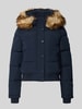 Superdry Kurtka pikowana z kapturem i sztuczne futro model 'EVEREST BOMBER' Granatowy