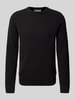 Tom Tailor Denim Regular Fit Strickpullover aus Baumwoll-Mix mit Strukturmuster Black