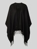 Fraas Poncho mit Ausfransungen Modell 'Cashmink' Black