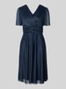 Christian Berg Cocktail Cocktailkleid mit V-Ausschnitt Marine Melange