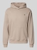 Calvin Klein Jeans Hoodie met logoprint en kangoeroezak Taupe