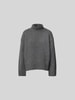 Closed Oversized Wollpullover in Strick-Optik Hellgrau