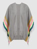 Fraas Poncho met gerecycled katoen  Middengrijs gemêleerd