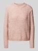 More & More Gebreide pullover met ribboorden Rosé