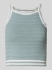 Review Crop Stricktop mit Rundhalsausschnitt Bleu