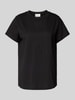 My Essential Wardrobe T-Shirt mit geripptem Rundhalsausschnitt Black