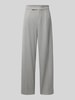 ROSNER Wide leg stoffen broek met band en persplooien, model 'Mara' Zilver