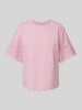 YAS T-Shirt mit Lochmuster Modell 'YASLEX' Rose