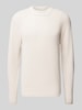 Casual Friday Gebreide pullover met ribboorden, model 'Kristian' Offwhite