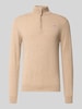 Gant Regular Fit Pullover mit Strick-Optik aus reiner Lammwolle Sand Melange