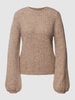 Modström Gebreide pullover in riblook met alpaca, model 'Goldie' Camel