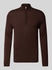 SELECTED HOMME Regular fit schipperstrui van zuivere merinowol, model 'TRAY' Middenbruin