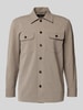 Matinique Regular fit overhemdjack met kentkraag, model 'Damo' Taupe