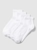 s.Oliver RED LABEL Socken mit Label-Detail im 4er-Pack Modell 'Quarter' Weiss