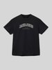 Jack & Jones T-shirt met labelprint, model 'CALEB' Zwart