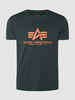 Alpha Industries T-shirt z nadrukiem z logo Butelkowy zielony