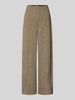 ICHI Wide Fit Stoffhose mit Viskose-Anteil Modell 'Kate' Beige
