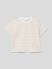 Mango T-Shirt mit Streifenmuster Modell 'doha' Sand