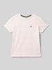 Lacoste T-shirt met logostitching Lichtroze