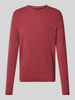 Lerros Gebreide pullover met ribboorden Rood