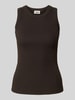 Drykorn Tanktop mit gerippten Abschlüssen Modell 'OLINA' Dunkelbraun