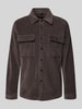 Zuitable Regular Fit Overshirt mit Pattentaschen Modell 'Taylor' Dunkelbraun