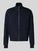 Blauer Usa Sweatjacke mit Stehkragen und Label-Stitching Modell 'CITY' Marine