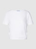 QS Cropped T-Shirt mit seitlichen Raffungen Offwhite