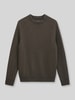 Marc O'Polo Sweter o kroju regular fit z mieszanki żywej wełny Ciemnobrązowy
