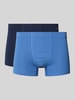 Hanro Boxershort met labelpatch in een set van 2 stuks Marineblauw