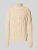 SELECTED HOMME Regular Fit Rollkragenpullover aus reiner Baumwolle Modell 'UFFE' Offwhite
