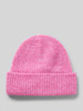 Selected Femme Beanie met brede rand, model 'MALINE' Felroze gemêleerd