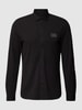 ARMANI EXCHANGE Regular Fit Freizeithemd mit Label-Patch Modell 'Pique' Black