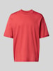 ARMANI EXCHANGE T-shirt met geribde ronde hals Lichtrood