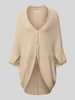 OPUS Poncho mit gerippten Abschlüssen Modell 'Amaryllis' Beige